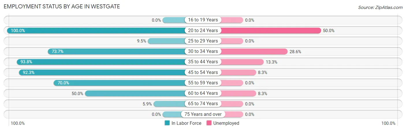 Employment Status by Age in Westgate