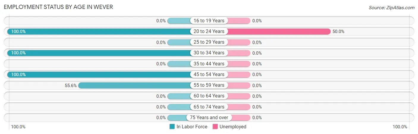 Employment Status by Age in Wever