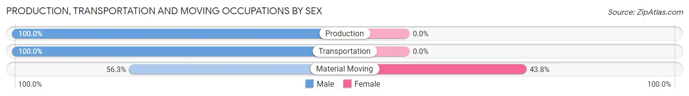 Production, Transportation and Moving Occupations by Sex in What Cheer