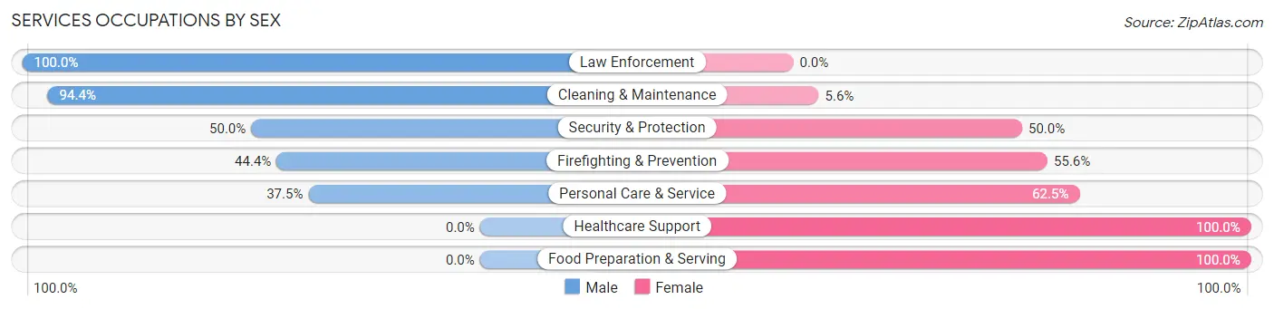 Services Occupations by Sex in Whittemore