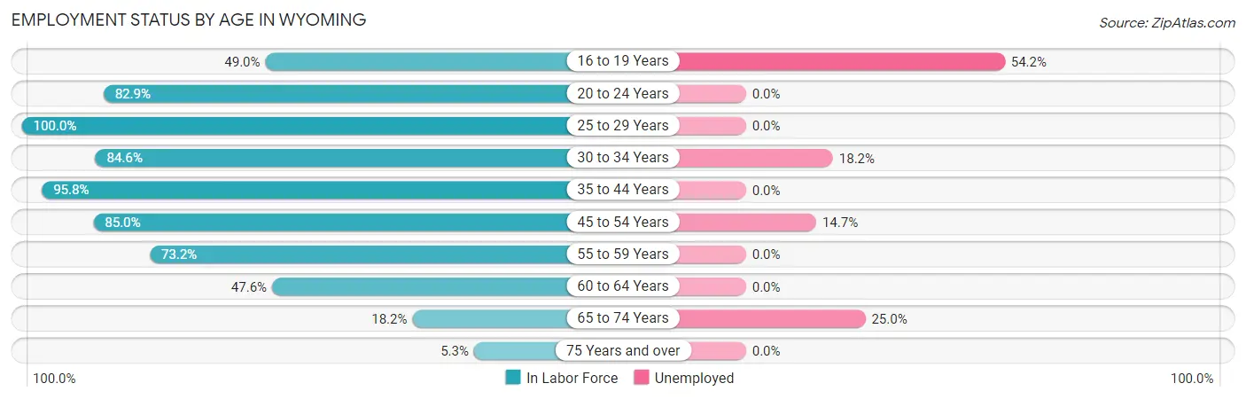 Employment Status by Age in Wyoming