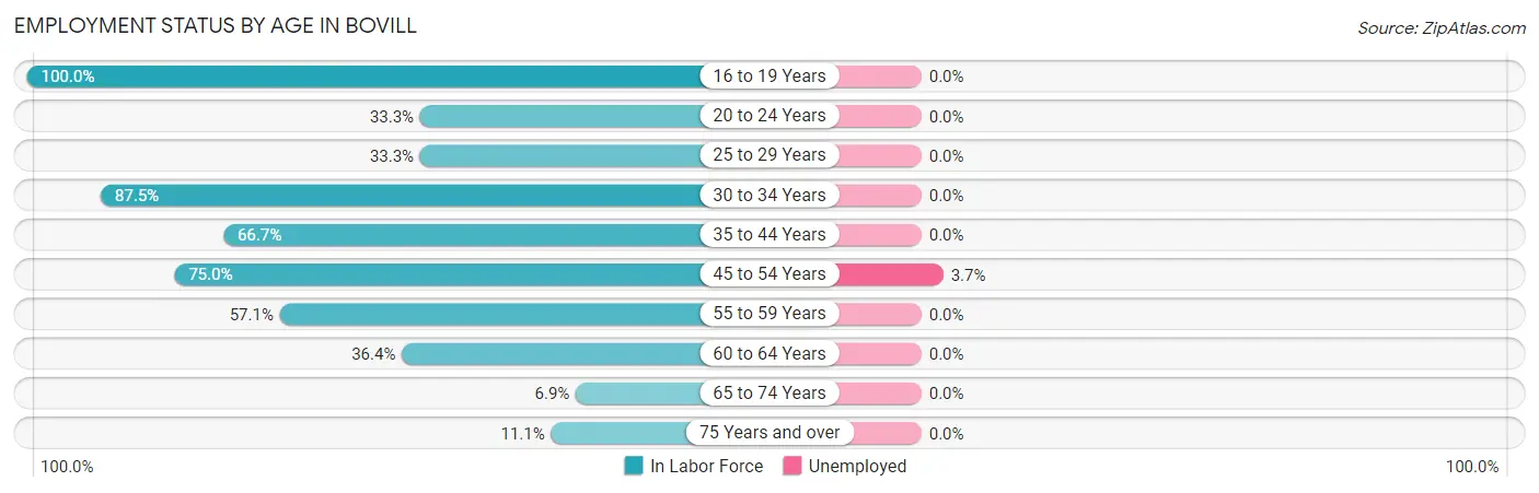 Employment Status by Age in Bovill