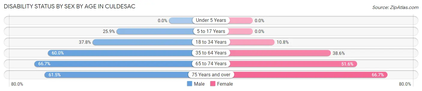 Disability Status by Sex by Age in Culdesac
