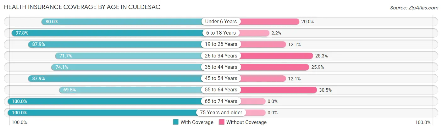 Health Insurance Coverage by Age in Culdesac