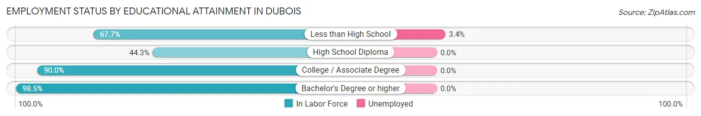 Employment Status by Educational Attainment in Dubois