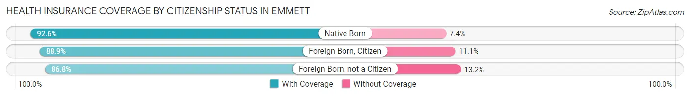 Health Insurance Coverage by Citizenship Status in Emmett