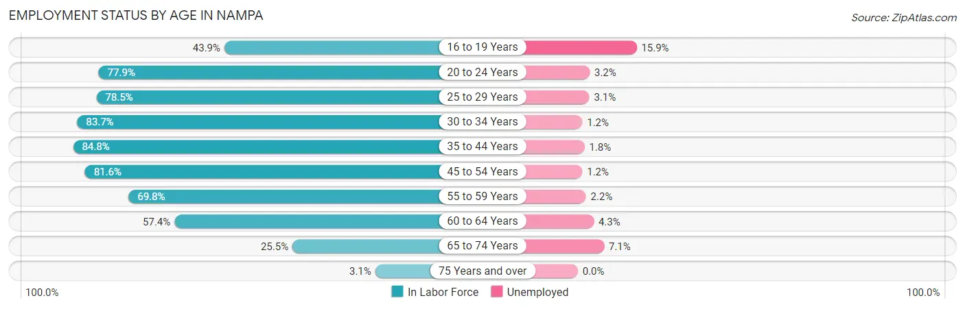 Employment Status by Age in Nampa