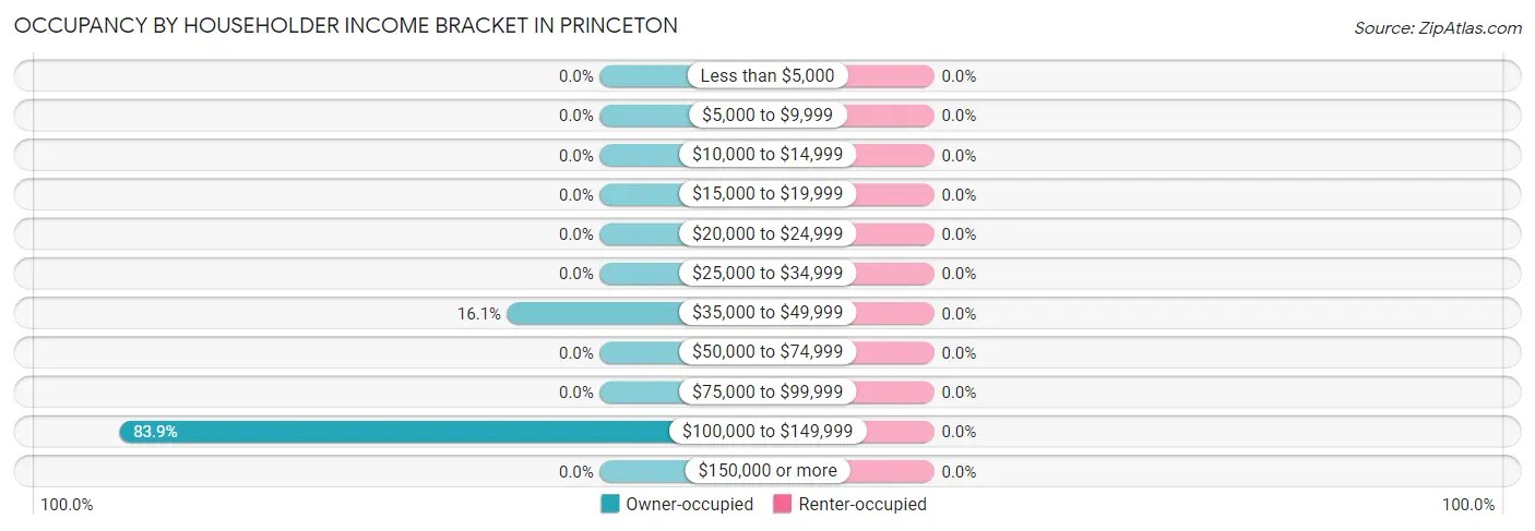 Occupancy by Householder Income Bracket in Princeton