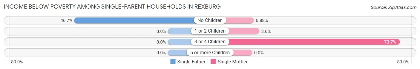Income Below Poverty Among Single-Parent Households in Rexburg