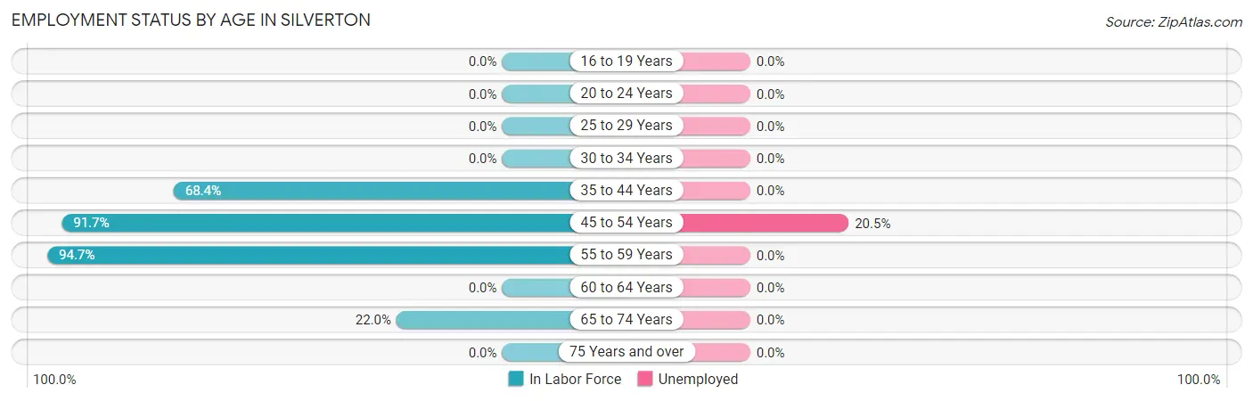 Employment Status by Age in Silverton