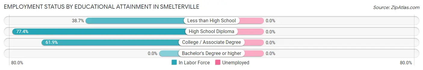 Employment Status by Educational Attainment in Smelterville