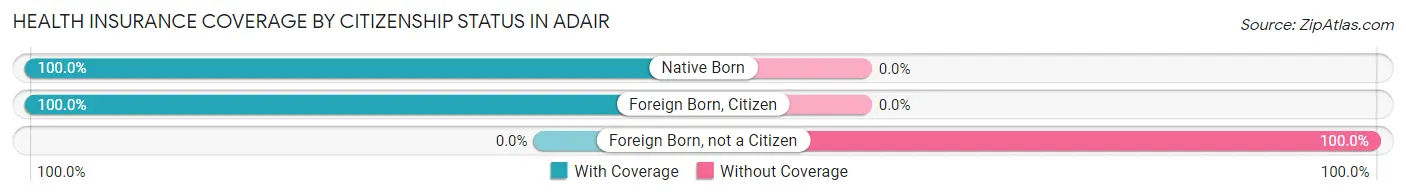 Health Insurance Coverage by Citizenship Status in Adair