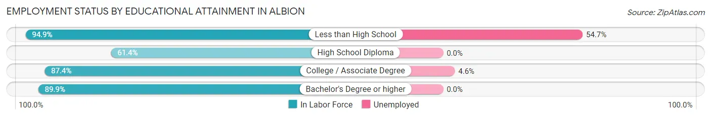 Employment Status by Educational Attainment in Albion