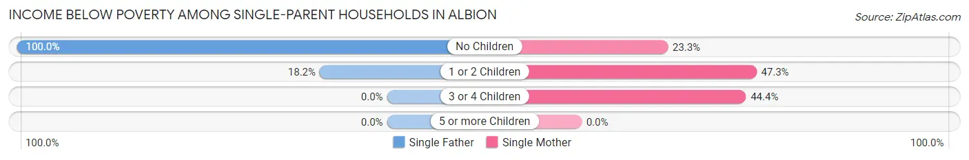 Income Below Poverty Among Single-Parent Households in Albion