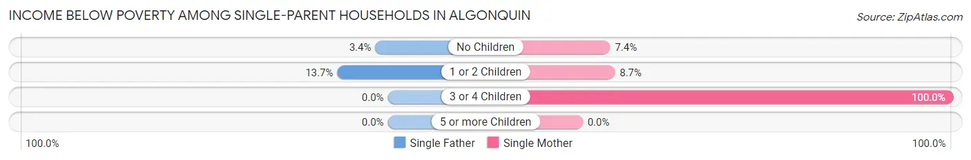Income Below Poverty Among Single-Parent Households in Algonquin