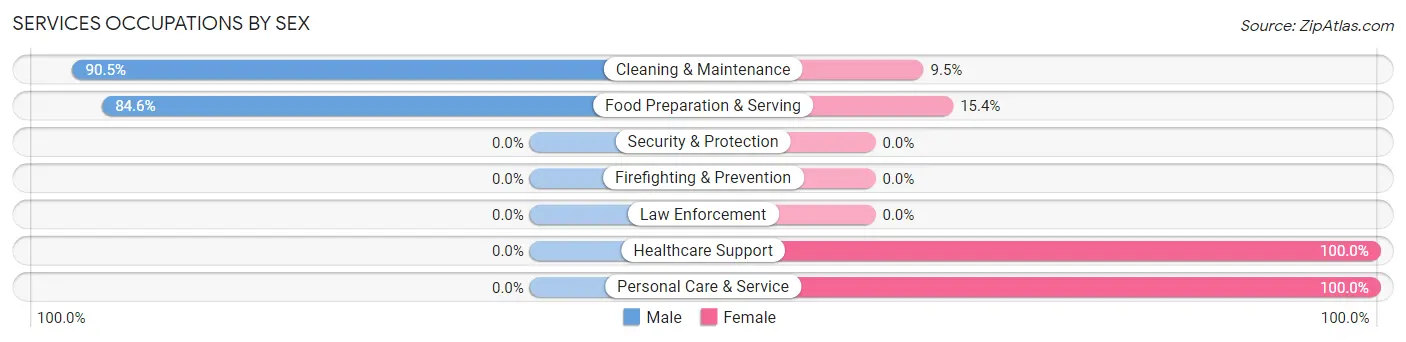 Services Occupations by Sex in Argenta