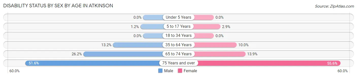 Disability Status by Sex by Age in Atkinson