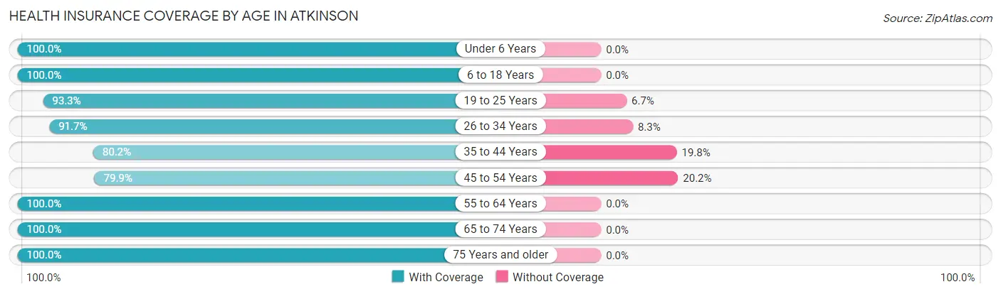 Health Insurance Coverage by Age in Atkinson