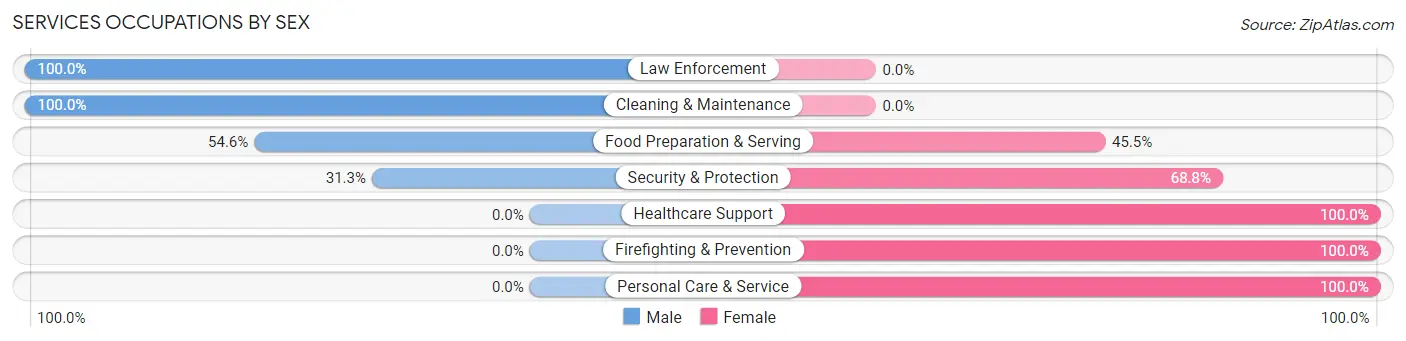 Services Occupations by Sex in Atkinson