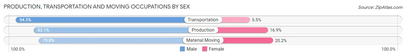 Production, Transportation and Moving Occupations by Sex in Batavia