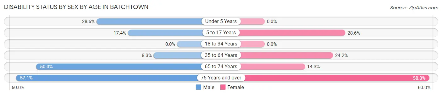 Disability Status by Sex by Age in Batchtown