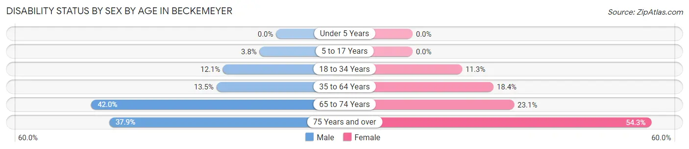 Disability Status by Sex by Age in Beckemeyer
