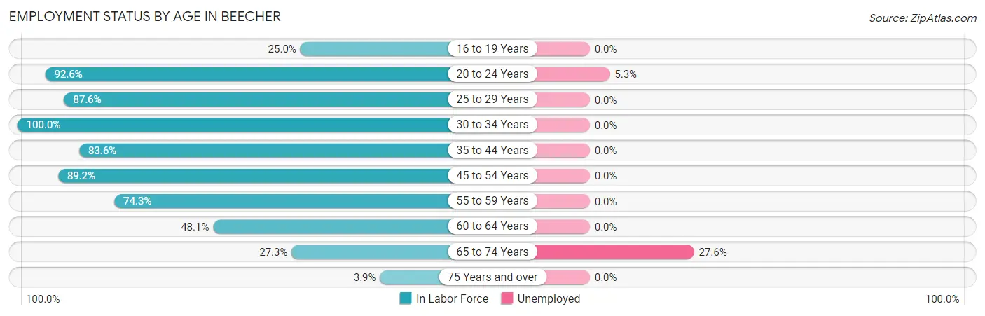Employment Status by Age in Beecher