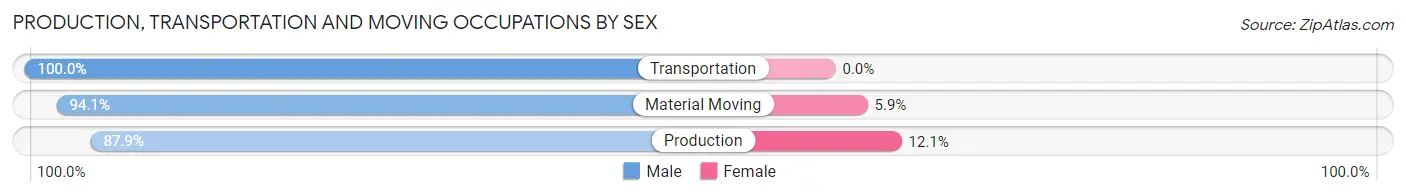 Production, Transportation and Moving Occupations by Sex in Belle Rive
