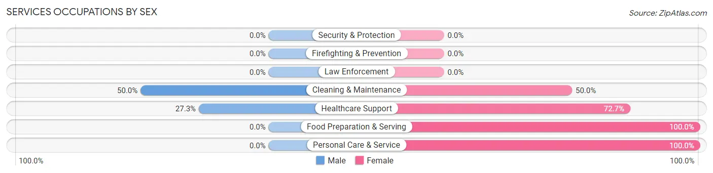 Services Occupations by Sex in Bellflower