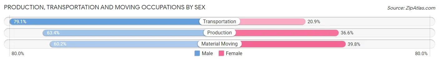Production, Transportation and Moving Occupations by Sex in Bellwood