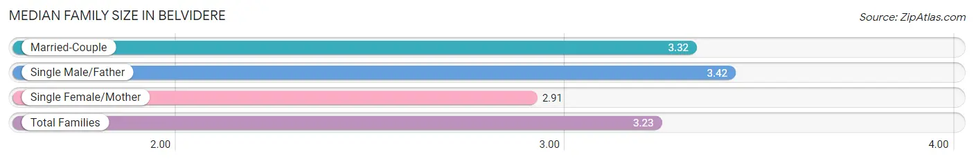 Median Family Size in Belvidere