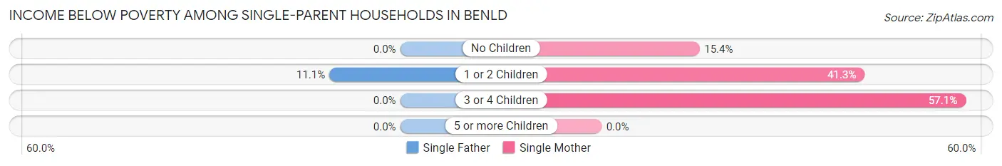 Income Below Poverty Among Single-Parent Households in Benld