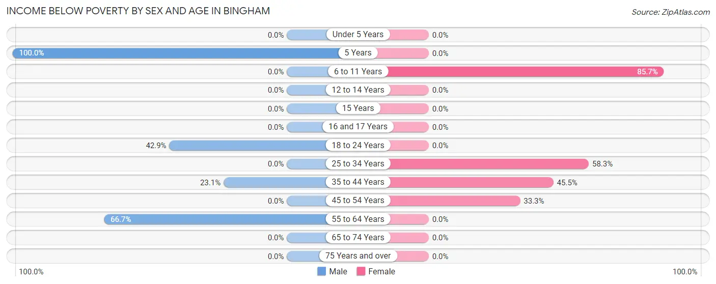 Income Below Poverty by Sex and Age in Bingham