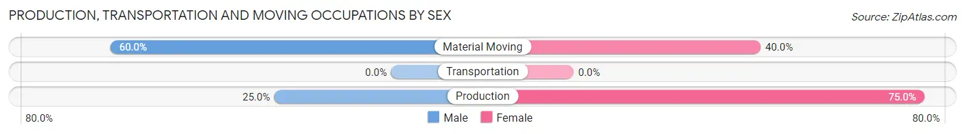 Production, Transportation and Moving Occupations by Sex in Bingham