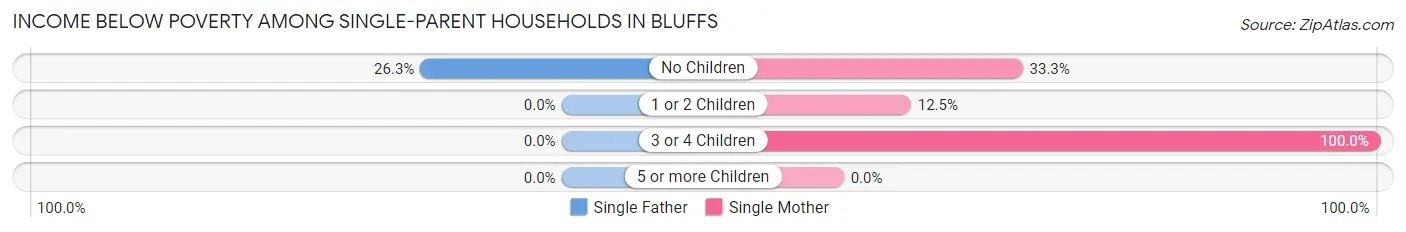 Income Below Poverty Among Single-Parent Households in Bluffs