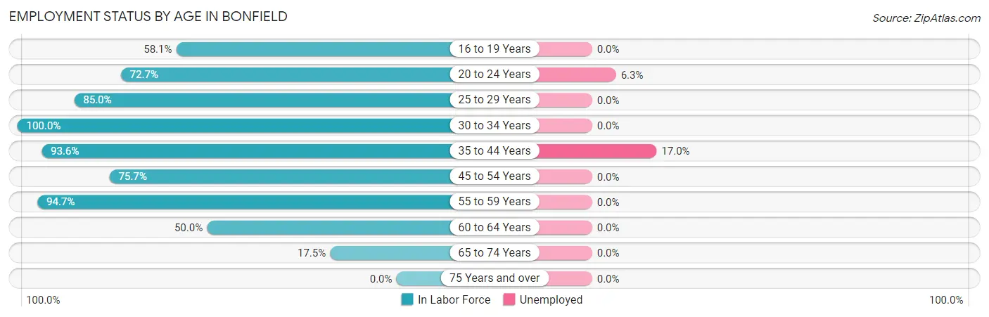 Employment Status by Age in Bonfield