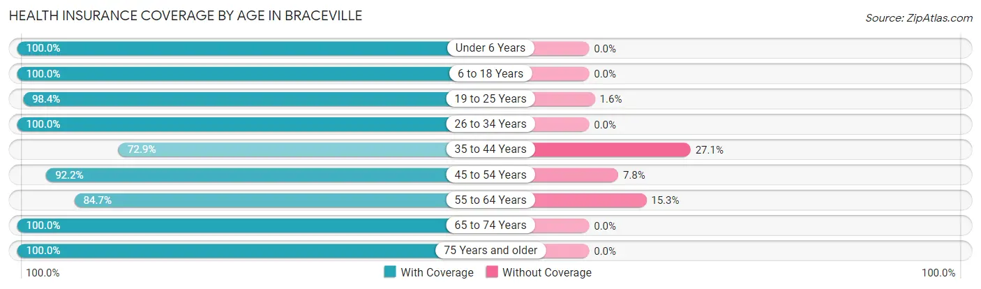 Health Insurance Coverage by Age in Braceville