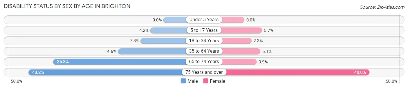 Disability Status by Sex by Age in Brighton