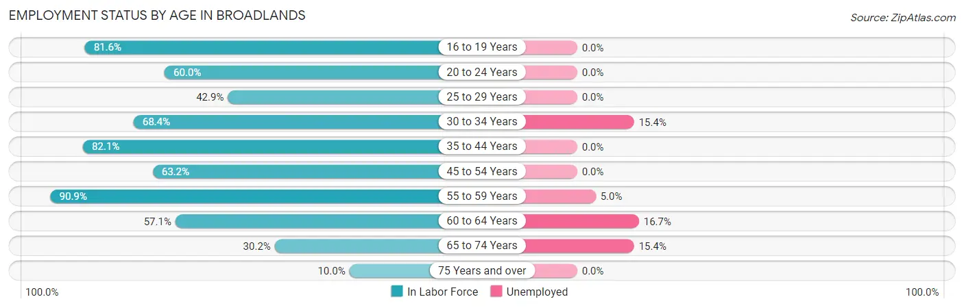 Employment Status by Age in Broadlands