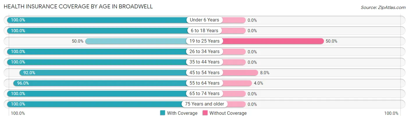 Health Insurance Coverage by Age in Broadwell