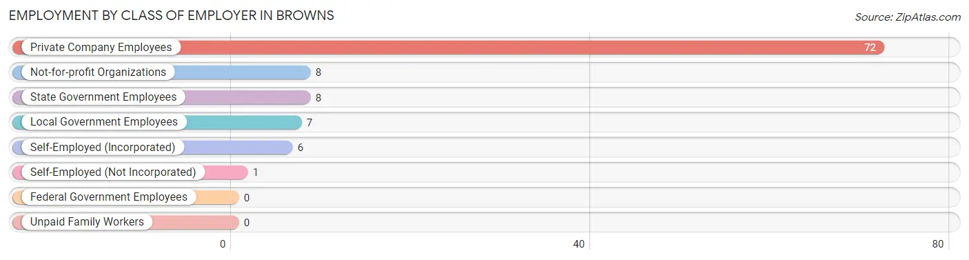 Employment by Class of Employer in Browns