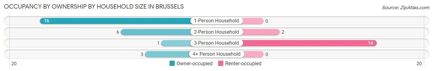 Occupancy by Ownership by Household Size in Brussels