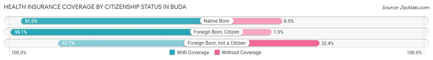 Health Insurance Coverage by Citizenship Status in Buda