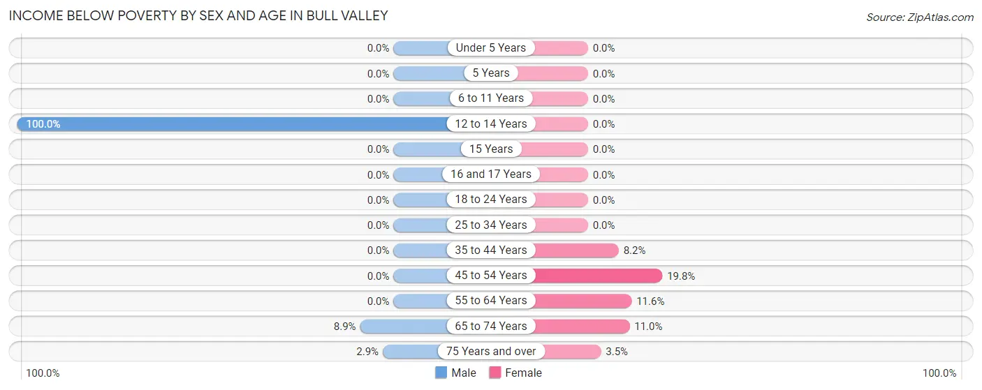 Income Below Poverty by Sex and Age in Bull Valley