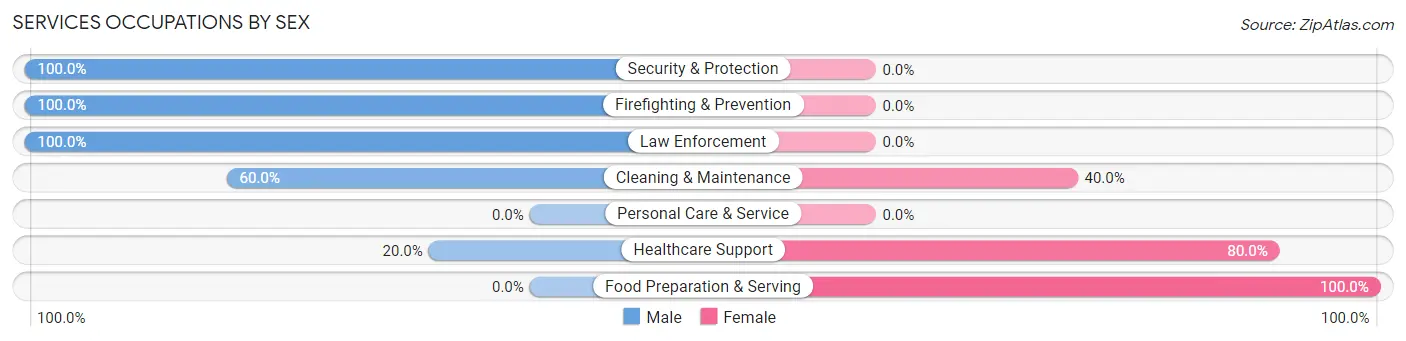 Services Occupations by Sex in Buncombe