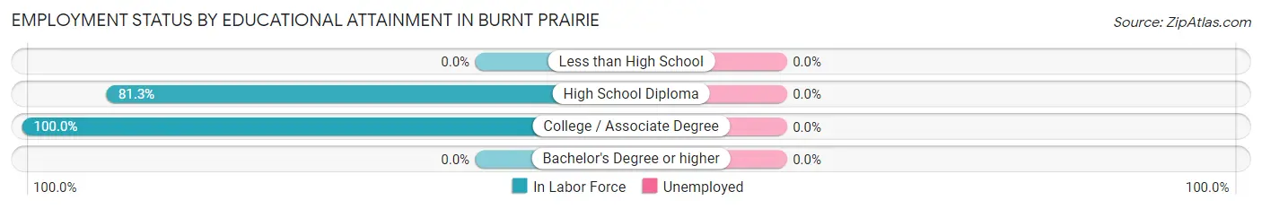 Employment Status by Educational Attainment in Burnt Prairie