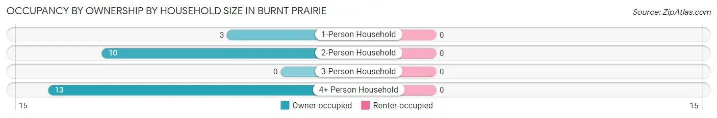 Occupancy by Ownership by Household Size in Burnt Prairie