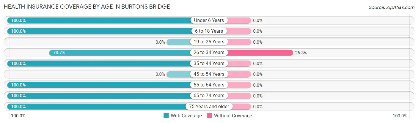 Health Insurance Coverage by Age in Burtons Bridge