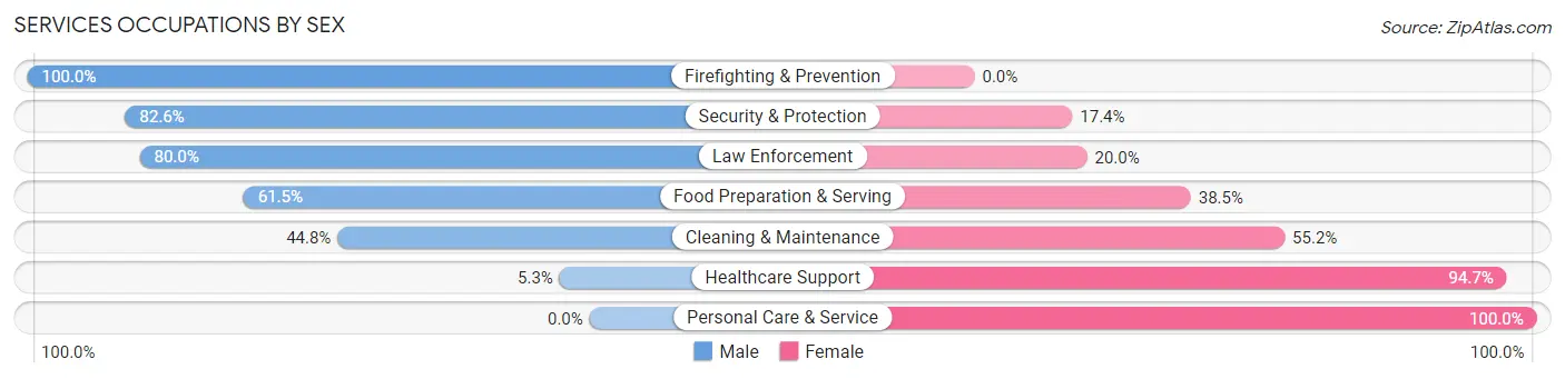 Services Occupations by Sex in Camp Point