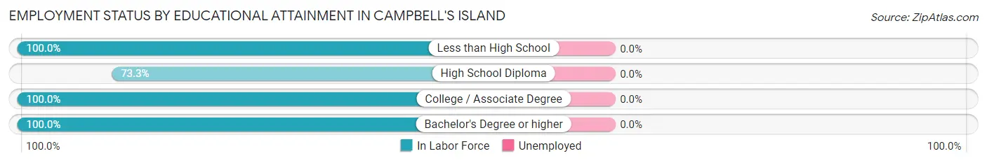 Employment Status by Educational Attainment in Campbell's Island